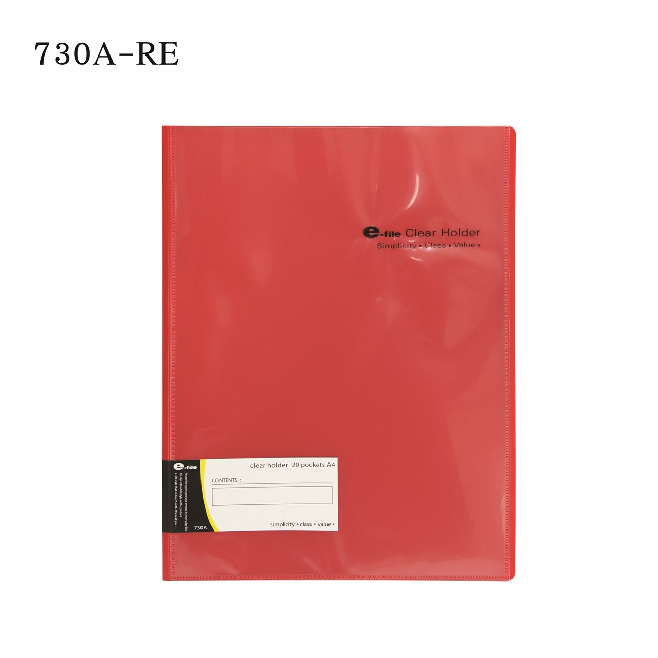 รูปภาพของ แฟ้มโฮลเดอร์ 20 ซองปกทึบ e-file730A-RE