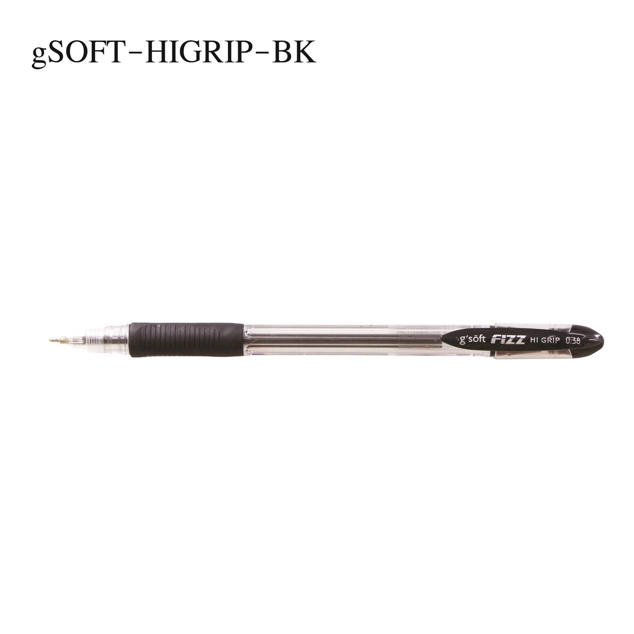 รูปภาพของ ปากกาลูกลื่นเจล g'SOFT HI-GRIP 0.38 ดำ