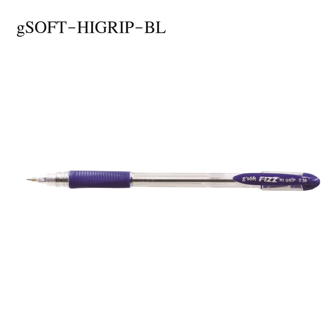 รูปภาพของ ปากกาลูกลื่นเจล g'SOFT HI-GRIP 0.38 น้ำเงิน