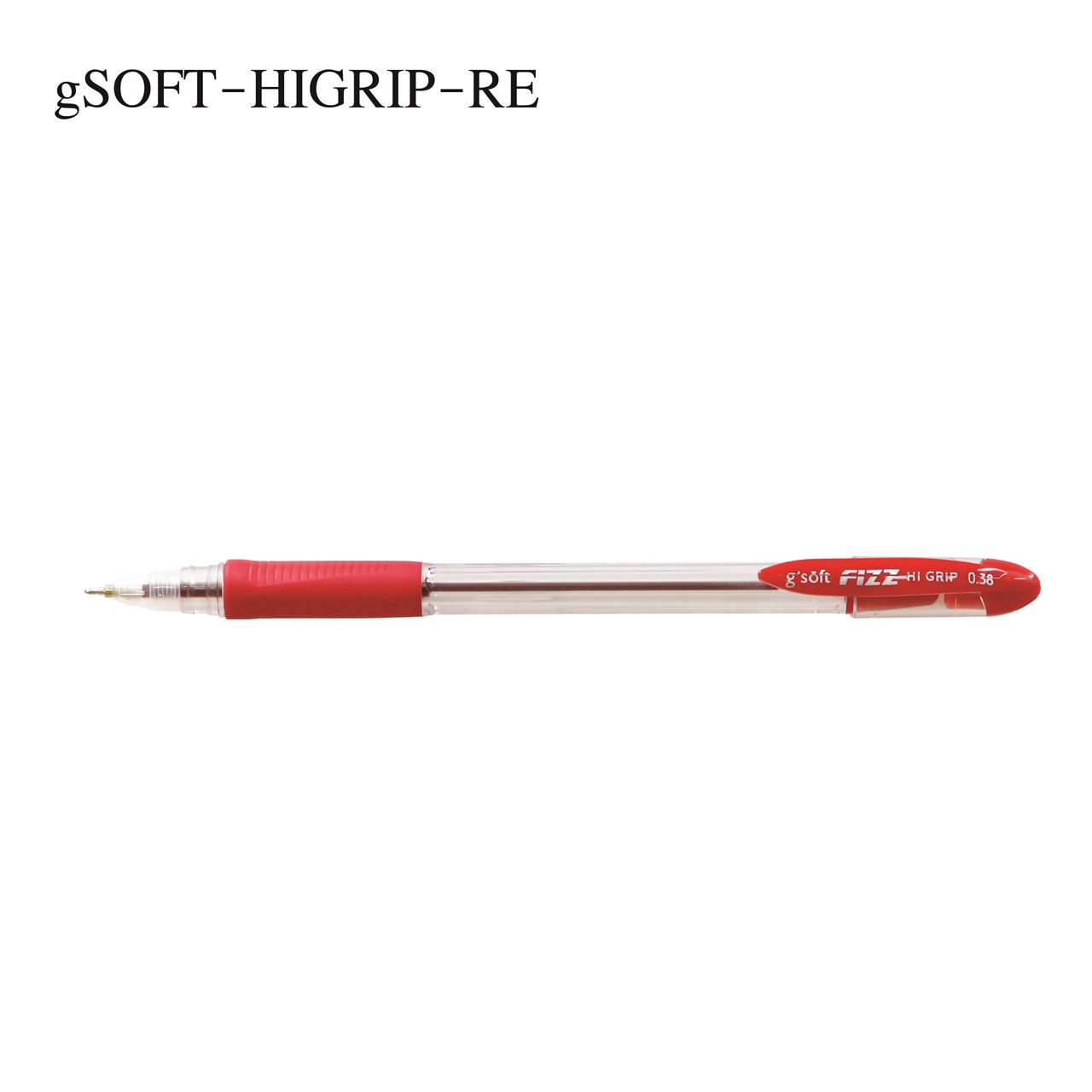 รูปภาพของ ปากกาลูกลื่นเจล g'SOFT HI-GRIP 0.38 แดง