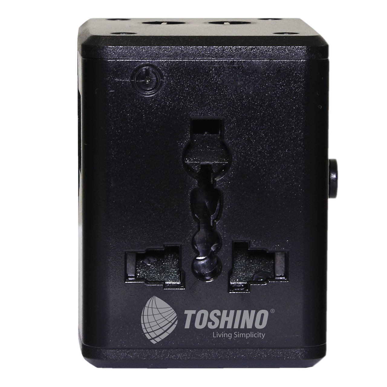 รูปภาพของ ปลั๊กแปลงแบบพกพานานาชาติ USB2.1A 2PORT โตชิโน 
