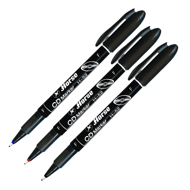 รูปภาพของ ปากกา O.H.P. CD-PEN ตราม้า ลบไม่ได้ #H-52 F น้ำเงิน