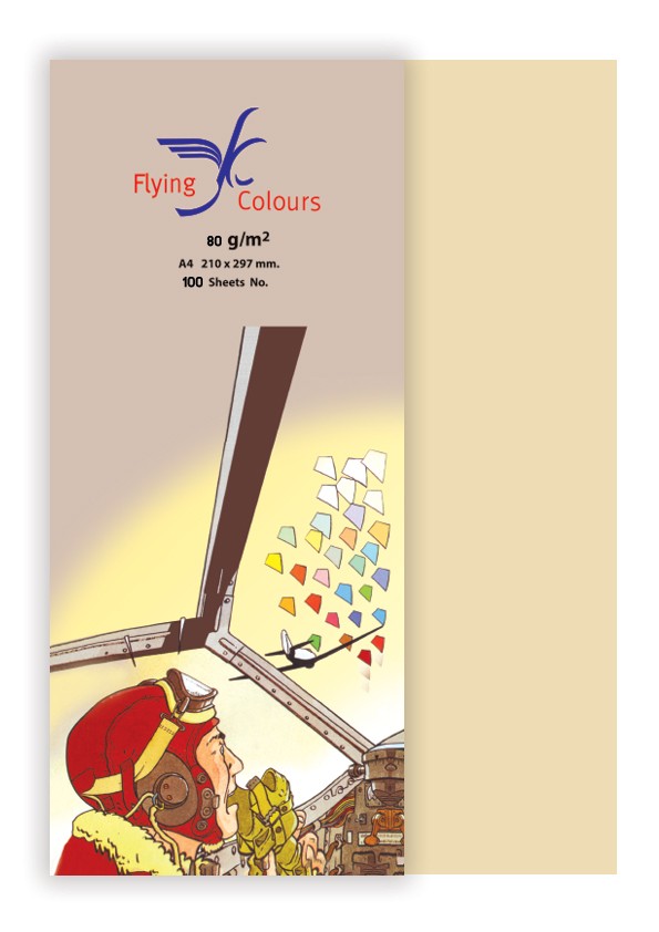 รูปภาพของ กระดาษสีถ่ายเอกสารฟลายอิ้ง (Flying) Colours No.12 สีไข่ไก่ (100 แผ่น)