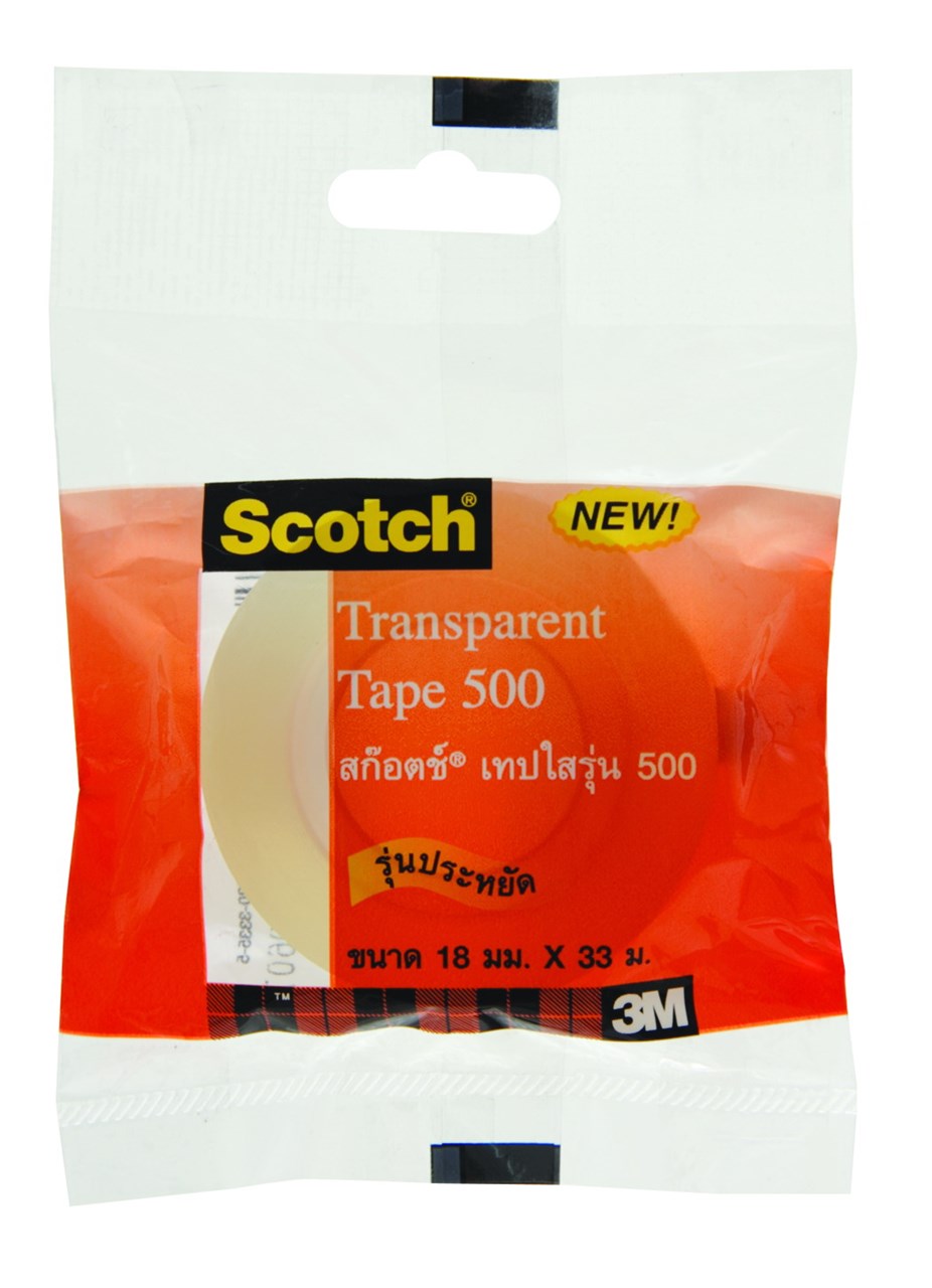 รูปภาพของ สก๊อตช์ เทปใส # 500, 3/4" x 36 หลา แกนเล็ก, 8 ม้วน (ถุง)