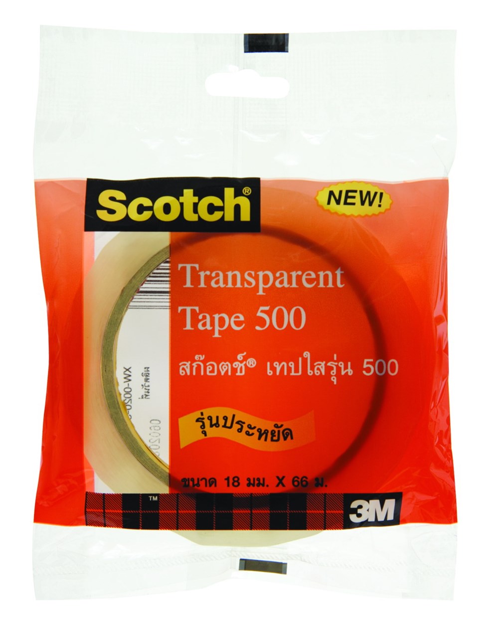 รูปภาพของ สก๊อตช์ เทปใส # 500, 3/4" x 72 หลา แกนใหญ่