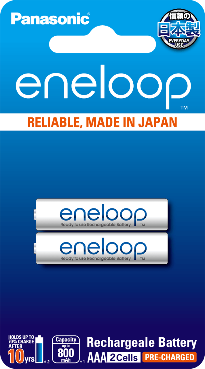 รูปภาพของ ถ่านชาร์จ  Panasonic Eneloop AAA  800 mAh  (2 ก้อน)