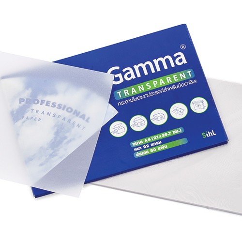 รูปภาพของ กระดาษไข Gamma ชนิดม้วน 92 g. 88 ซม. x 45 ม.