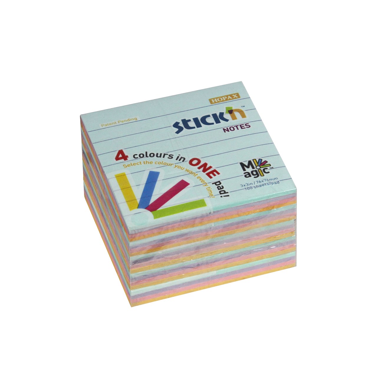 รูปภาพของ สติ๊ก'เอ็น 3" x 3" พาสเทลคละสี (4+1) 21577 กระดาษโน้ต