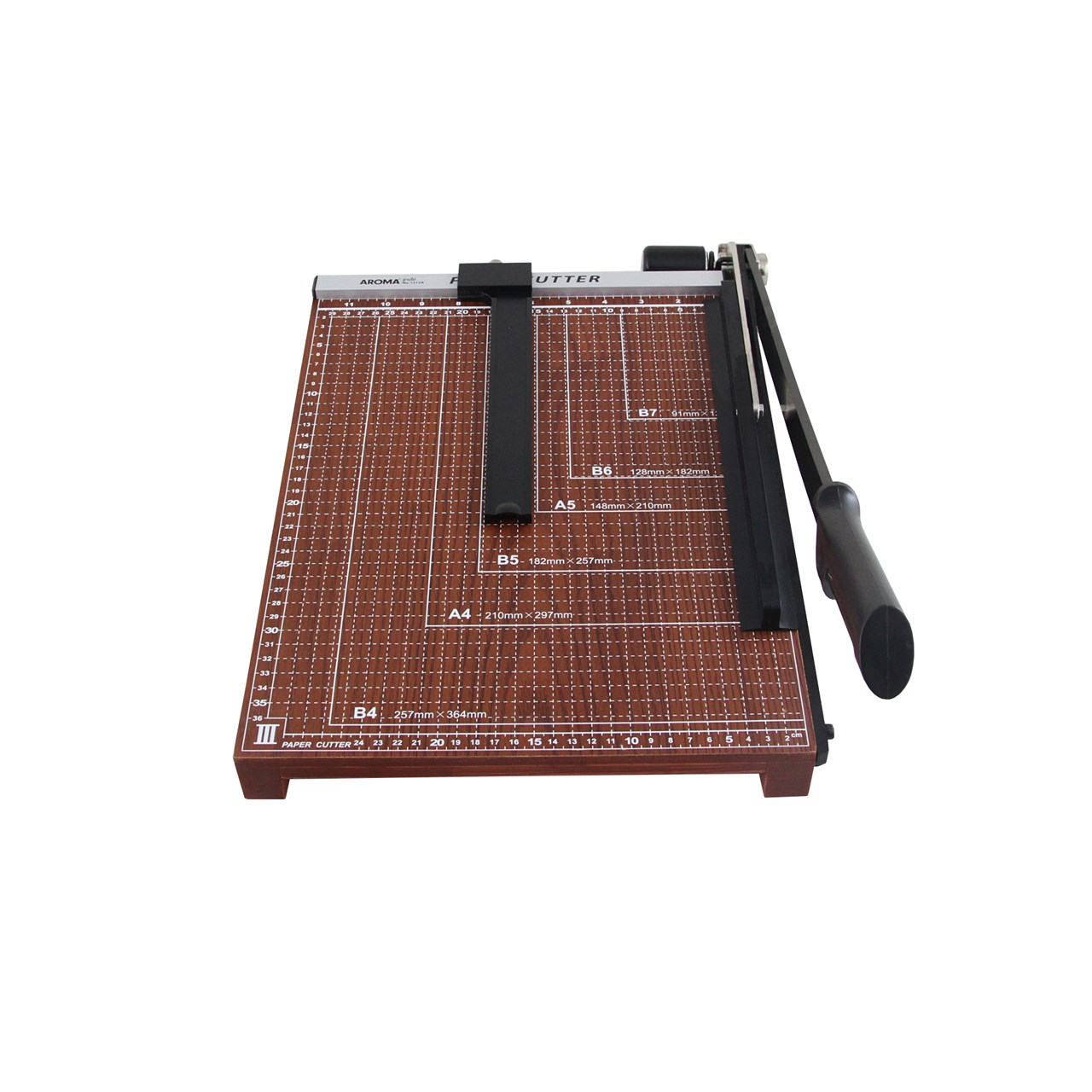 รูปภาพของ แท่นตัดกระดาษ อโรม่า (AROMA) 1512A ฐานไม้ 15x12" B4