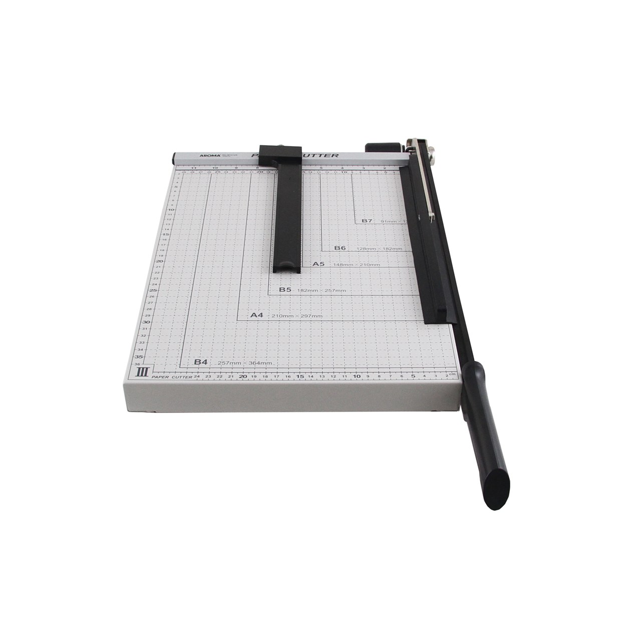 รูปภาพของ แท่นตัดกระดาษ อโรม่า (AROMA) M1512E ฐานโลหะ 15x12" B4