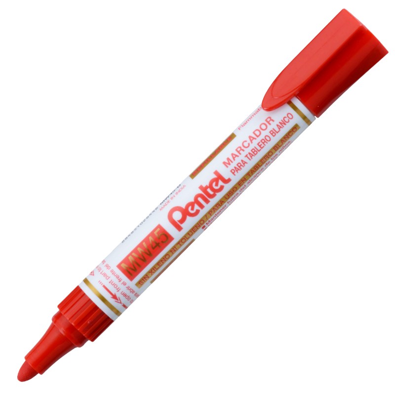 รูปภาพของ ปากกาไวท์บอร์ด เพนเทล (Pentel) MW45-B สีแดง