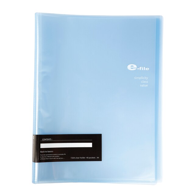 รูปภาพของ แฟ้มโฮลเดอร์ 40 ซองปกใส e-file720A-BL