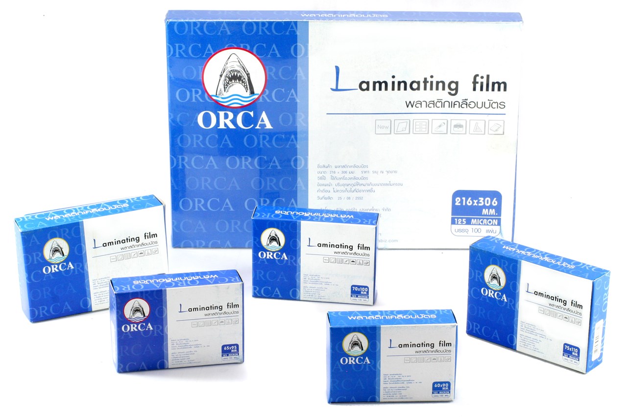 รูปภาพของ พลาสติกเคลือบบัตร ออร์ก้า 70 x 100 มม., 125 ไมครอน, 100 แผ่น