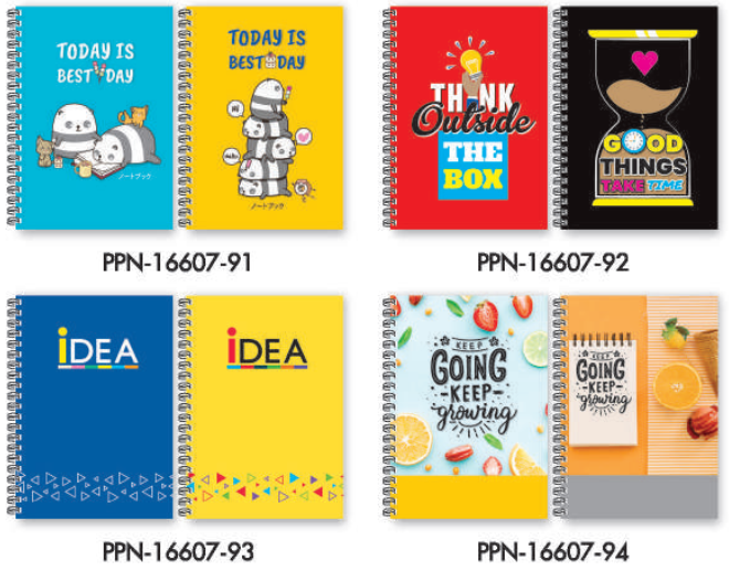 รูปภาพของ สมุดปกพีพีริมห่วงเม้งฮั้ว 70g 16/60แผ่น PPN-16607