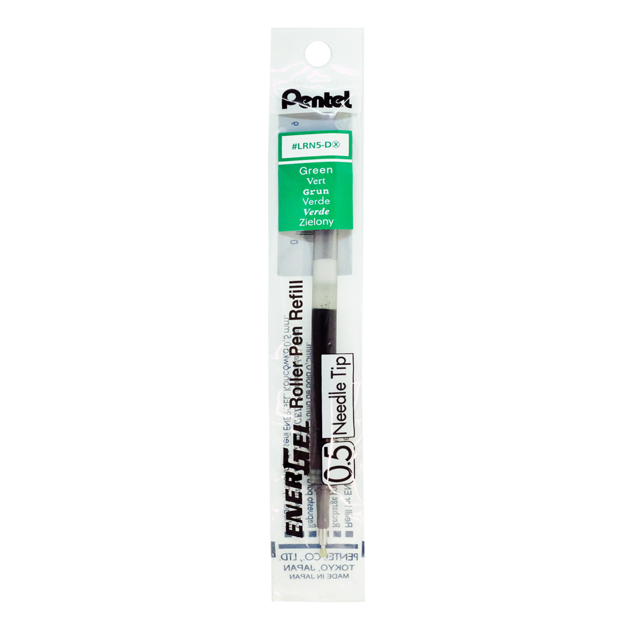 รูปภาพของ ไส้ปากกาหัวเข็ม เพนเทล (Pentel) ENERGEL LRN-5 สีเขียว