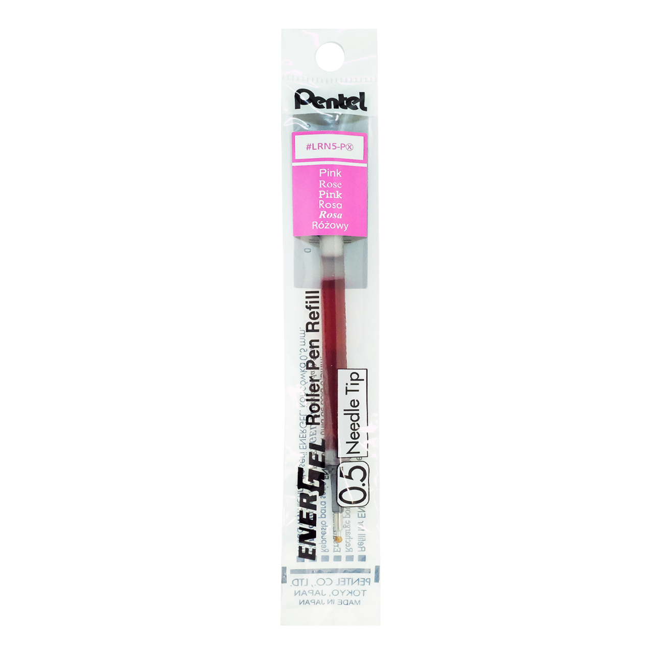 รูปภาพของ ไส้ปากกาหัวเข็ม เพนเทล (Pentel) ENERGEL LRN-5 สีชมพู