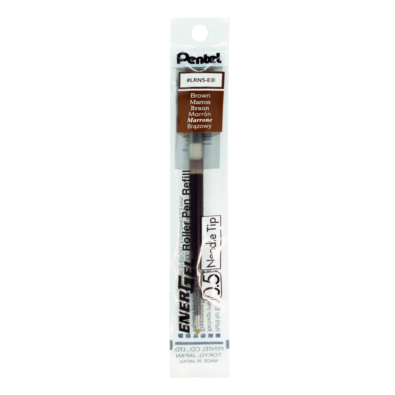 รูปภาพของ ไส้ปากกาหัวเข็ม เพนเทล (Pentel) ENERGEL LRN-5 สีน้ำตาล