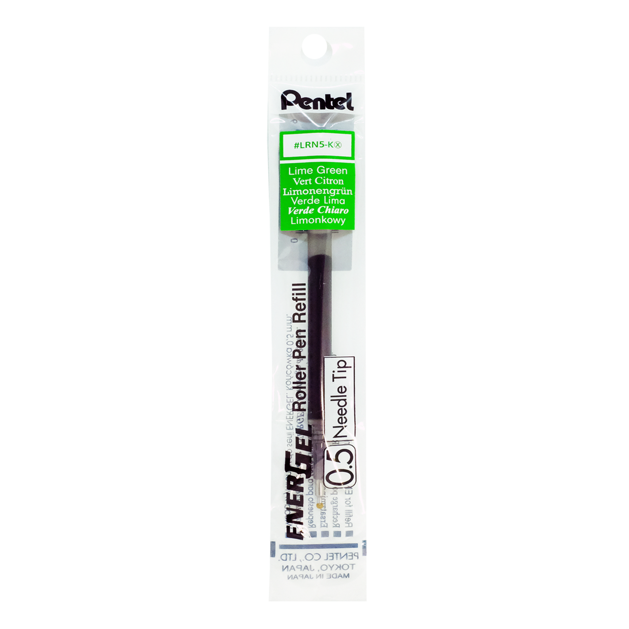 รูปภาพของ ไส้ปากกาหัวเข็ม เพนเทล (Pentel) ENERGEL LRN-5 สีเขียวอ่อน