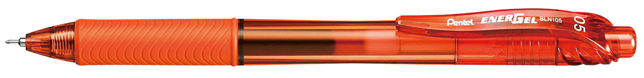 รูปภาพของ ปากกาหมึกเจลหัวเข็ม แบบกด เพนเทล (Pentel) Energel X BLN105 สีส้ม