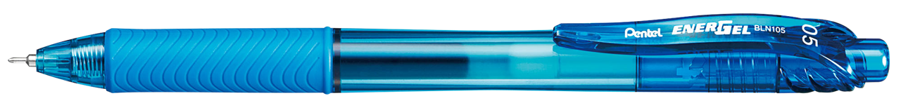 รูปภาพของ ปากกาหมึกเจลหัวเข็ม แบบกด เพนเทล (Pentel) Energel X BLN105 สีฟ้า