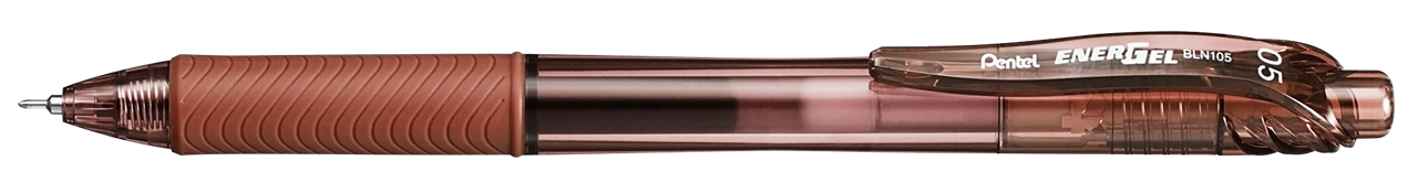 รูปภาพของ ปากกาหมึกเจลหัวเข็ม แบบกด เพนเทล (Pentel) Energel X BLN105 สีน้ำตาล