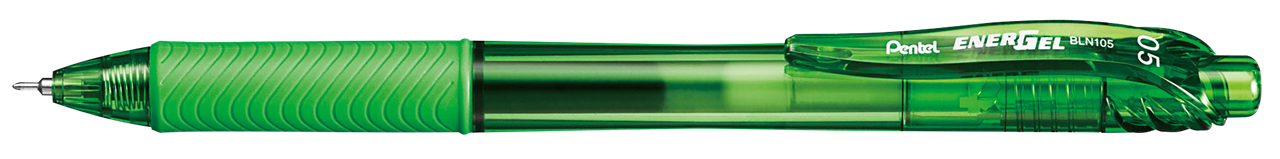 รูปภาพของ ปากกาหมึกเจลหัวเข็ม แบบกด เพนเทล (Pentel) Energel X BLN105 สีเขียวมะนาว