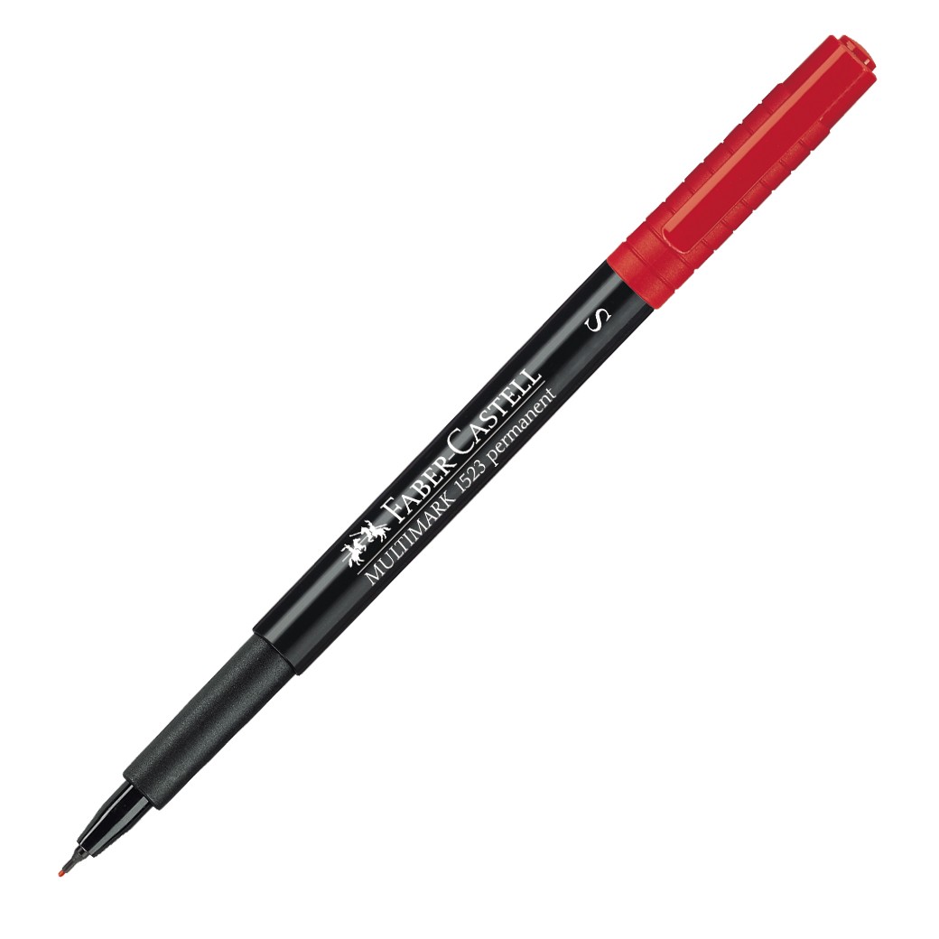 รูปภาพของ ปากกาเขียนแผ่นใสกันน้ำ เฟเบอร์คาสเทล (Faber Castell) S ลบไม่ได้ แดง
