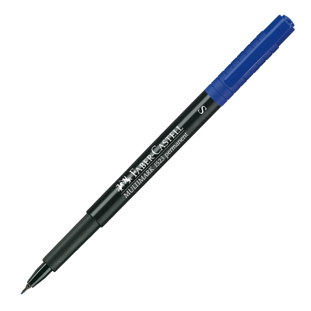 รูปภาพของ ปากกาเขียนแผ่นใสกันน้ำ เฟเบอร์คาสเทล (Faber Castell) S ลบไม่ได้ น้ำเงิน