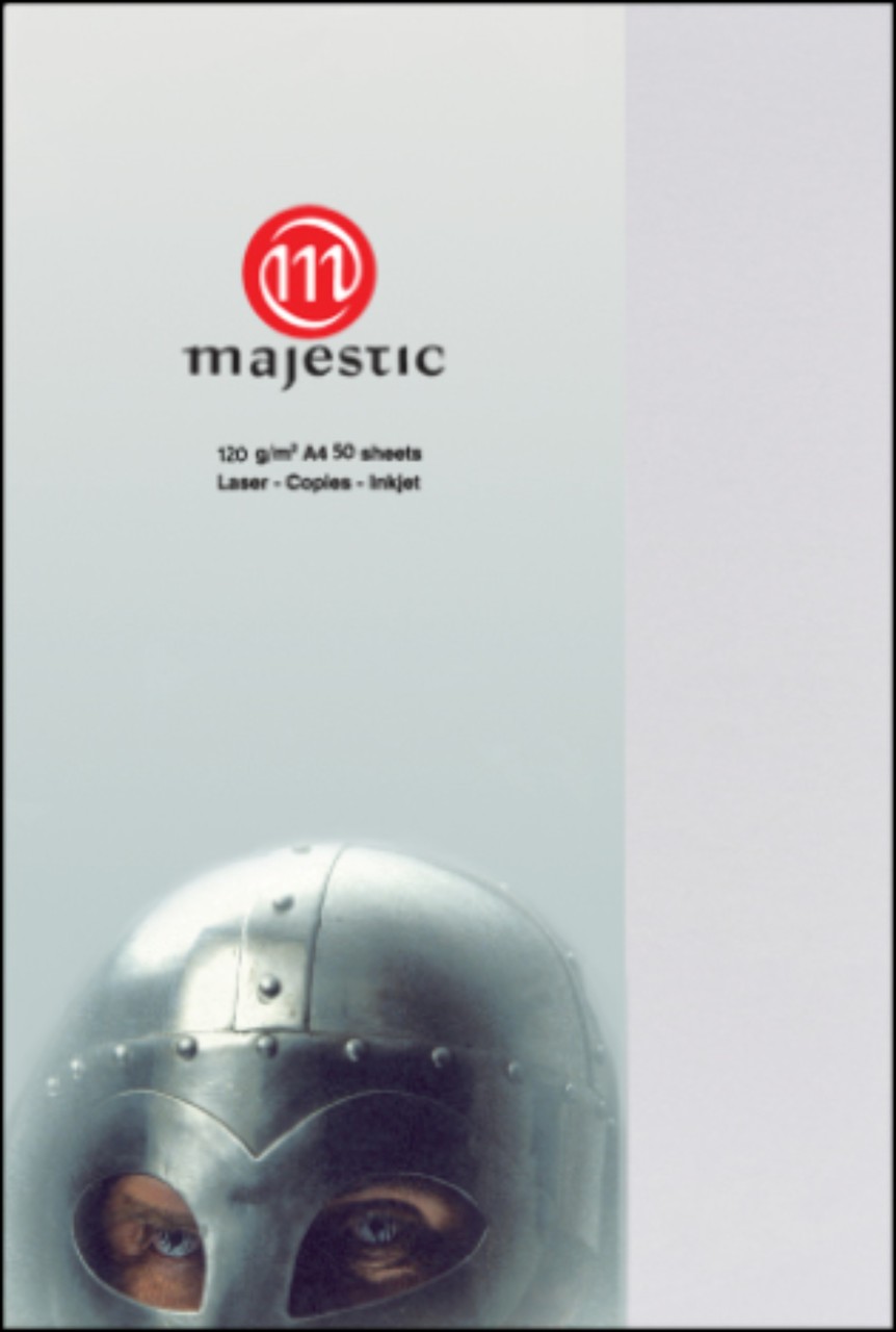 รูปภาพของ กระดาษประกายมุก Majestic ขาว 120 แกรม, 055, 50 แผ่น Metallic