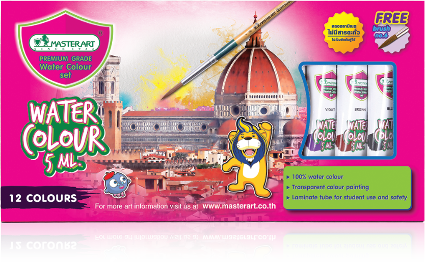 รูปภาพของ สีน้ำหลอด มาสเตอร์อาร์ต Master Art 5 มล. 12สี (กล่องกระดาษ)