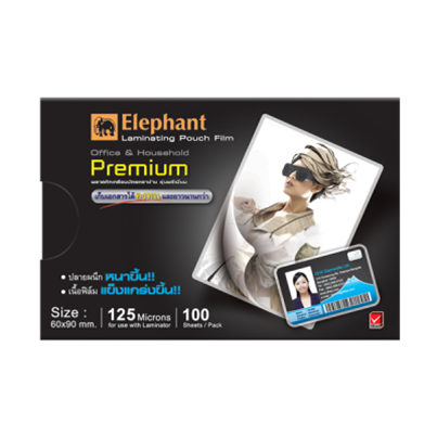 รูปภาพของ ตราช้าง ฟิล์มเคลือบบัตร PREMIUM 60x90มม. 125MIC.