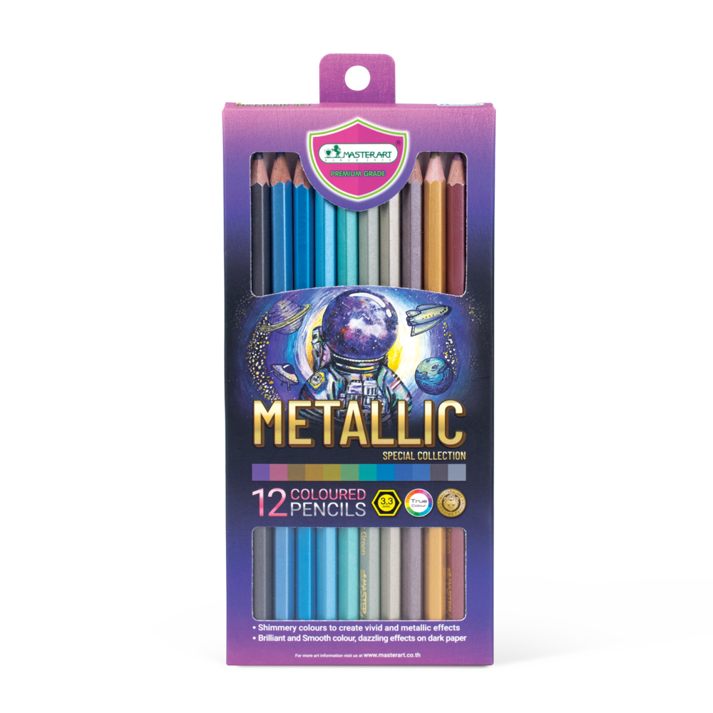รูปภาพของ มาสเตอร์อาร์ต ดินสอสี 12 สี รุ่น เมทัลลิค