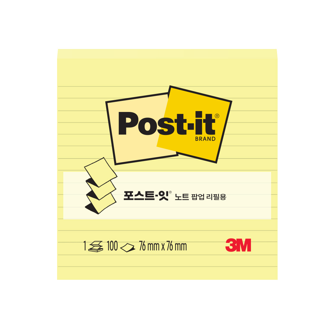 รูปภาพของ โพสต์-อิท โน้ต ชนิดเติมแท่นรุ่น(มีเส้น) R330-1CY 76x76มม. Post-it 3M