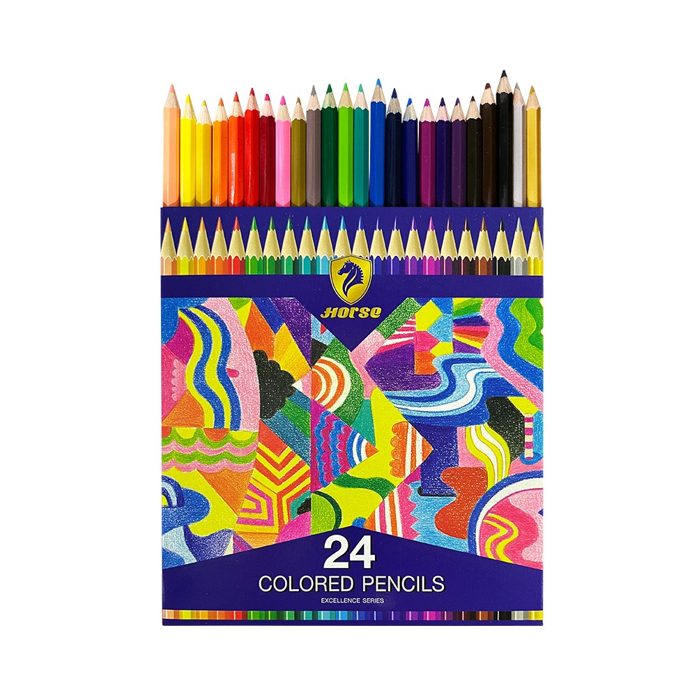 รูปภาพของ ตราม้า ดินสอสีไม้ยาว 24สี NEW SUPERIOR SERIES HG-24