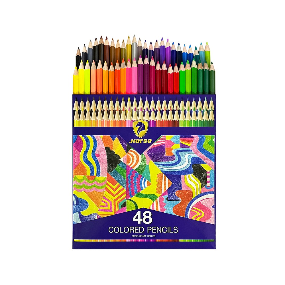 รูปภาพของ ตราม้า ดินสอสีไม้ยาว 48สี NEW SUPERIOR SERIES HG-48