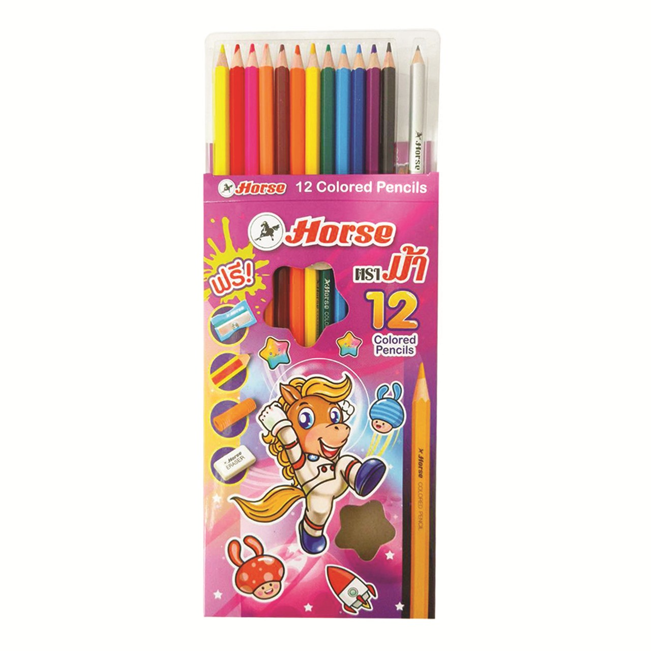 รูปภาพของ ตราม้า ดินสอสีไม้ยาว 12สี รุ่น Brilliant Colors