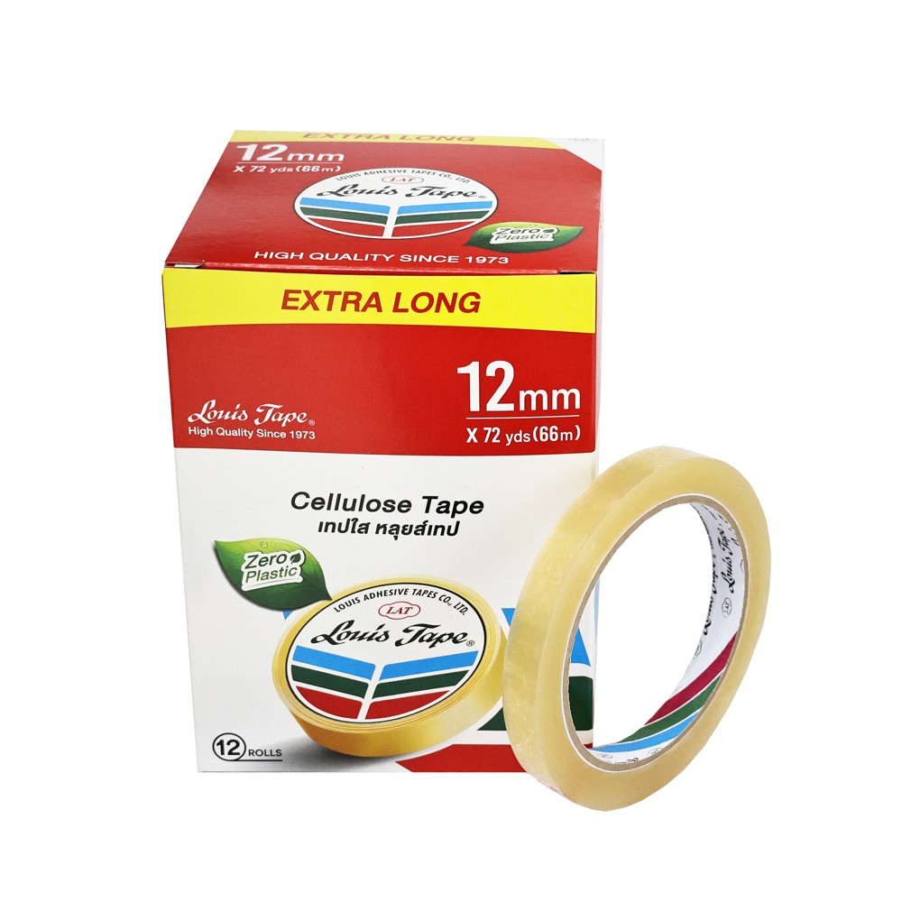 รูปภาพของ เทปใส หลุยส์ 1/2" x 72 หลา แกนใหญ่, 12 ม้วน