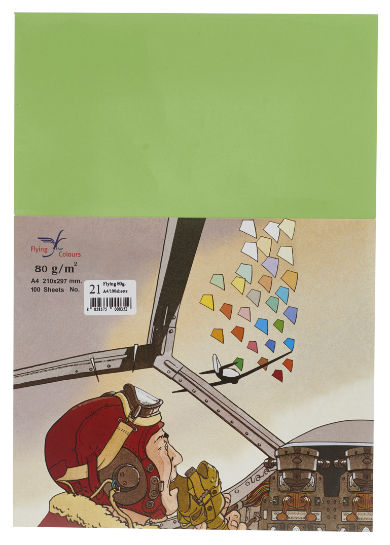 รูปภาพของ กระดาษสีถ่ายเอกสารฟลายอิ้ง (Flying) Colours No.21 สีเขียวสด (100 แผ่น)