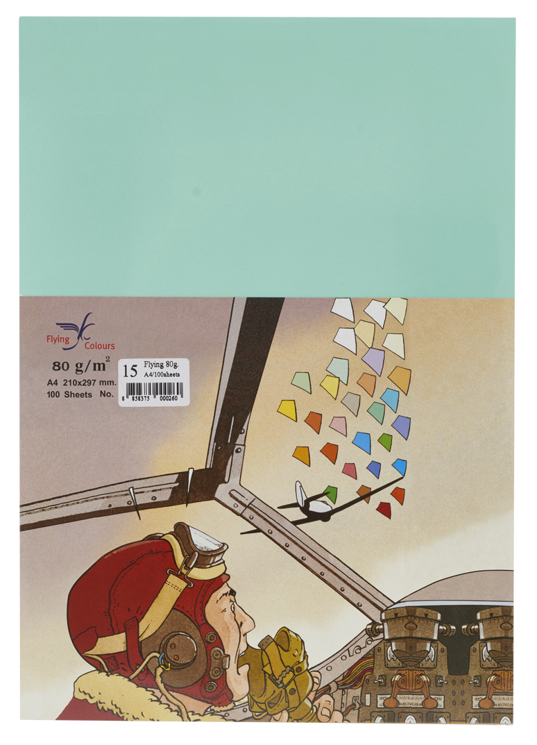 รูปภาพของ กระดาษสีถ่ายเอกสารฟลายอิ้ง (Flying) Colours No.15 สีเขียวน้ำทะเล (100 แผ่น)