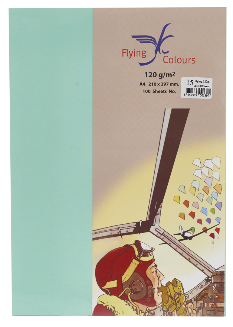 รูปภาพของ กระดาษสีถ่ายเอกสารฟลายอิ้ง (Flying) Colours No.15 สีเขียวน้ำทะแล (100 แผ่น)