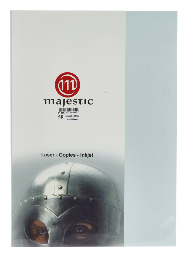 รูปภาพของ กระดาษประกายมุก Majestic ฟ้า 250 แกรม, 058, 25 แผ่น