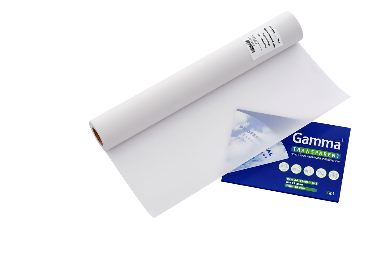 รูปภาพของ กระดาษไข Gamma ชนิดม้วน 112 g. 62 ซม. x 45 ม.