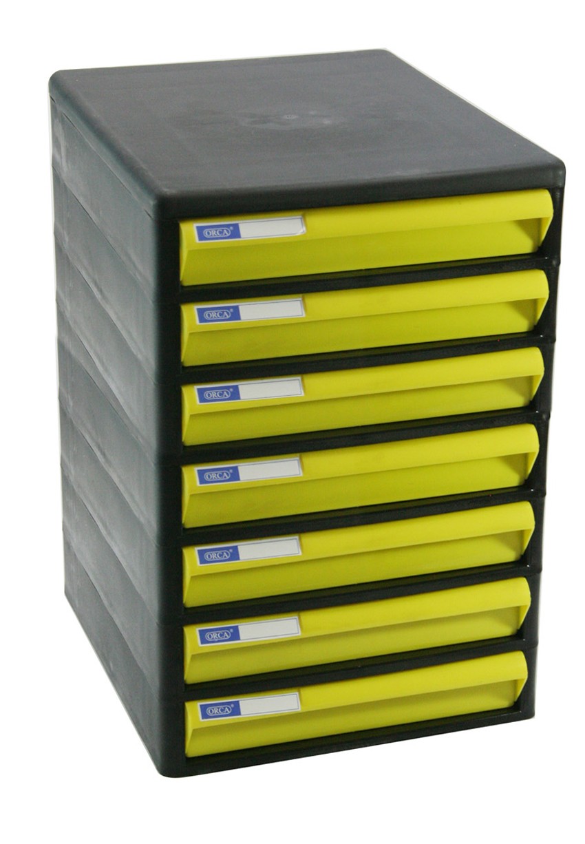 รูปภาพของ ตู้เอกสาร ออร์ก้า CBN-7 โครงดำ-ลิ้นเหลืองทึบ, 25.5 x 34 x 37.5 ซม.