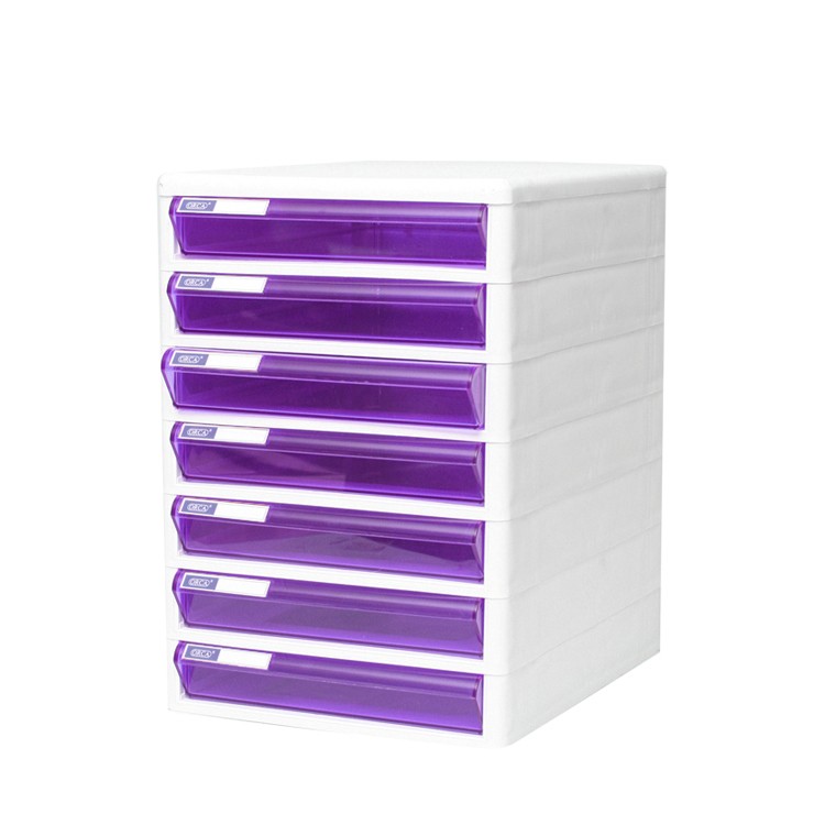 รูปภาพของ ตู้เอกสาร ออร์ก้า TCB-7 โครงขาว ลิ้นม่วงใส 25.5x34x37.5